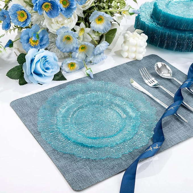 U-QE 60PCS Clear Blue Plates