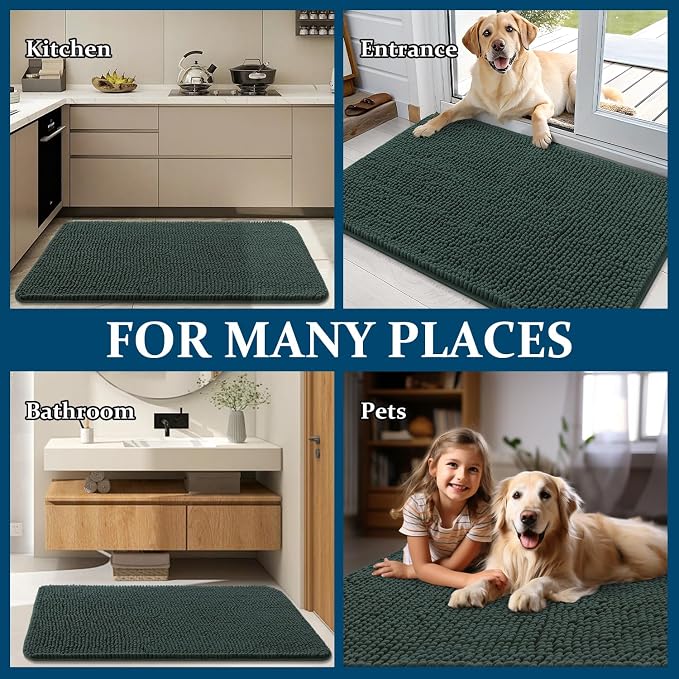 OLANLY Dog Door Mat for Muddy Paws 36x24, Absorbs Moisture and Dirt, Absorbent