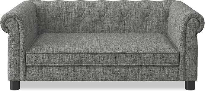 Dog Couch for Large Dogs, Elevated Durable Pet Sofa Bed, 24" W Comfortable Modern and Stylish Dog Sofa Couch with Dry Cleanable Fabric, Furniture for Medium & Large Breed (Light Grey)