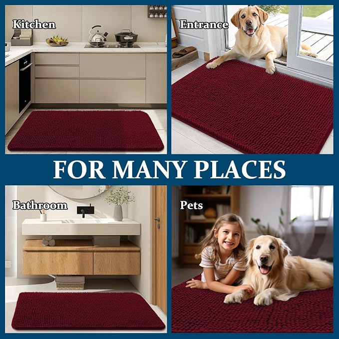 OLANLY Dog Door Mat for Muddy Paws 30x20, Absorbs Moisture and Dirt, Absorbent