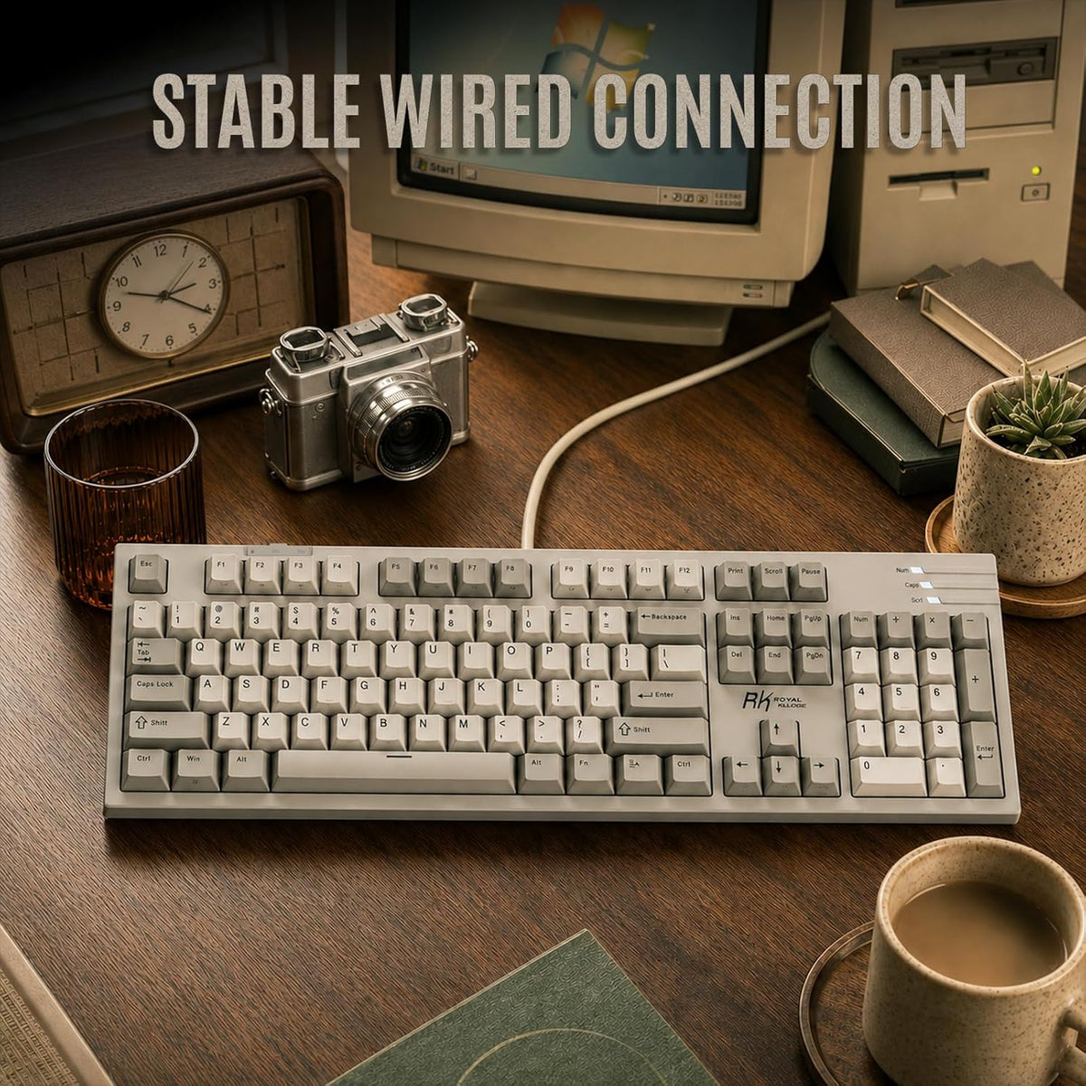 RK ROYAL KLUDGE R104 Wired Mechanical Keyboard Full Size, Gasket Mount