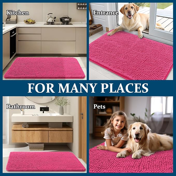 OLANLY Dog Door Mat for Muddy Paws 59x32, Absorbs Moisture and Dirt, Absorbent