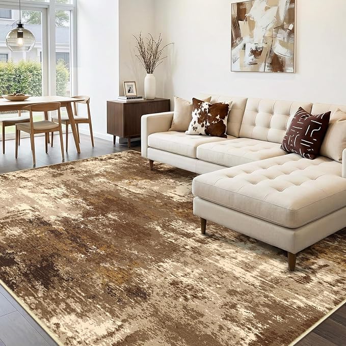 RELEANY Washable Area Rugs 9'x12' Non-Slip Modern Abstract Soft