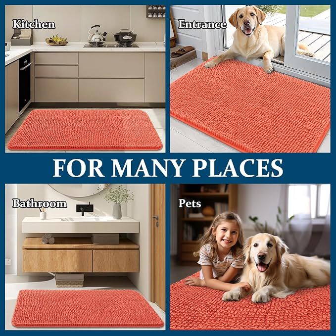 OLANLY Dog Door Mat for Muddy Paws 40x32, Absorbs Moisture and Dirt, Absorbent