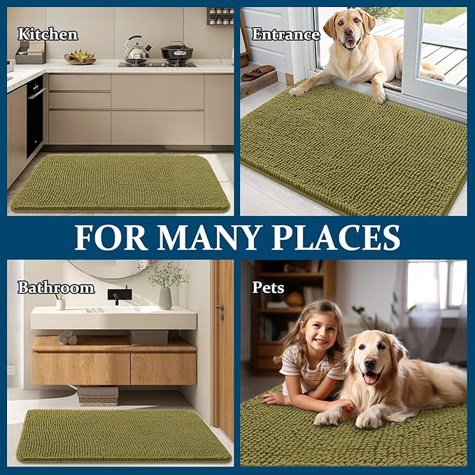 OLANLY Dog Door Mat for Muddy Paws 70x24, Absorbs Moisture and Dirt, Absorbent
