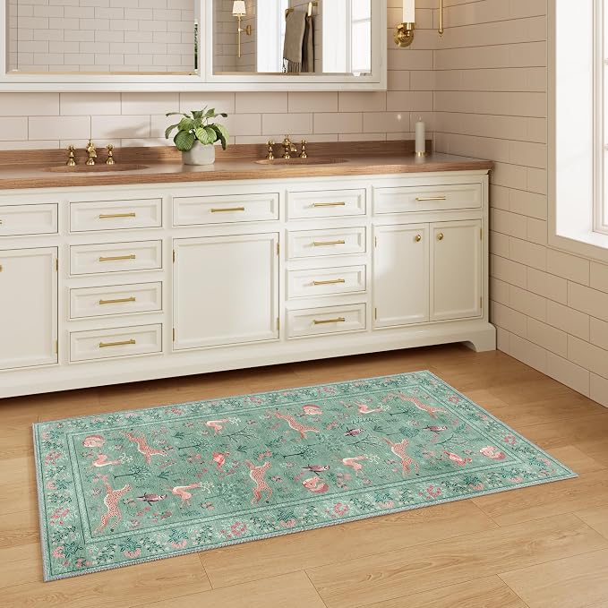 DUKINO 2x4 Rug for Hallway, Washable Kitchen Runner Rug