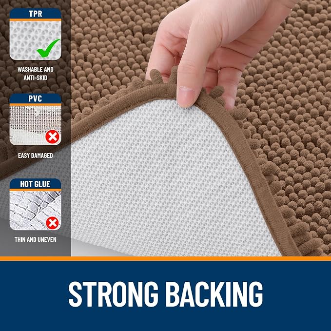 OLANLY Bathroom Runner Rugs 70x24, Extra Soft Absorbent Chenille Bath Rugs