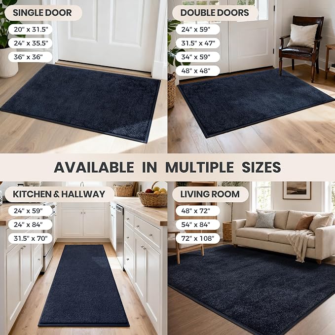 PURRUGS Easy Care Area Rug 4ft x 6ft, Non-Slip Machine Washable Entryway Rug