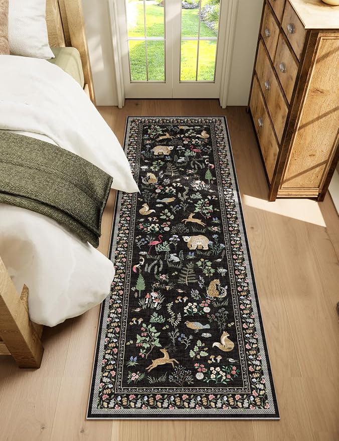Machine Washable Kitchen Runner Rugs: 2'x6' Entryway Rug Non Slip Low Pile