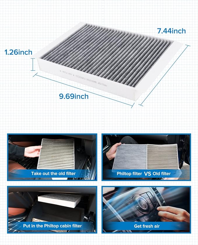 PHILTOP Cabin Air Filter, ACF072 Replaces