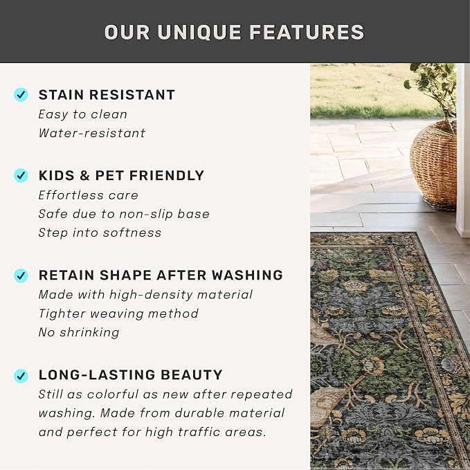 10 ft Long Vintage Runner Rugs for Hallways
