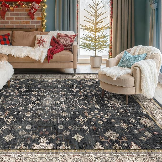 Boho Dining Room Rugs for Under Table