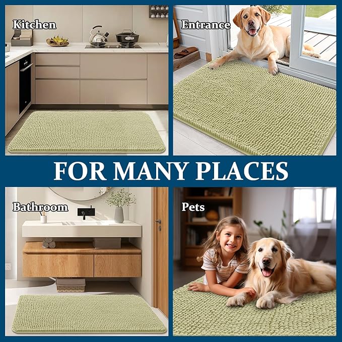 OLANLY Dog Door Mat for Muddy Paws 40x24, Absorbs Moisture and Dirt, Absorbent