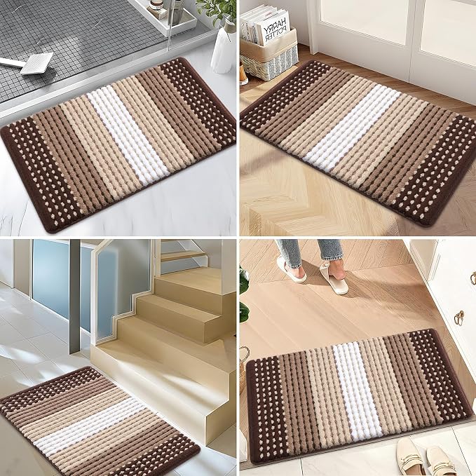 Kitinjoy Indoor Outdoor Door Mat, 47x17 Non-Slip Absorbent Dirt Trapper