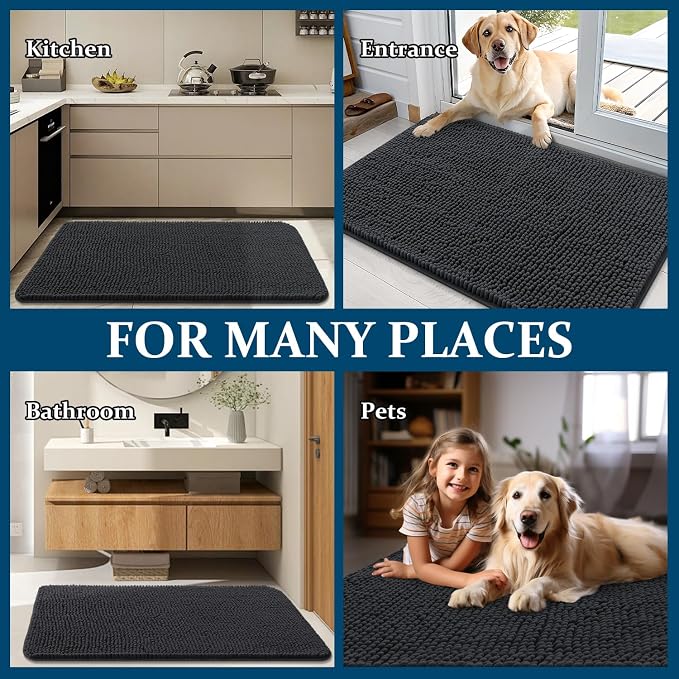 OLANLY Dog Door Mat for Muddy Paws 70x46, Absorbs Moisture and Dirt, Absorbent