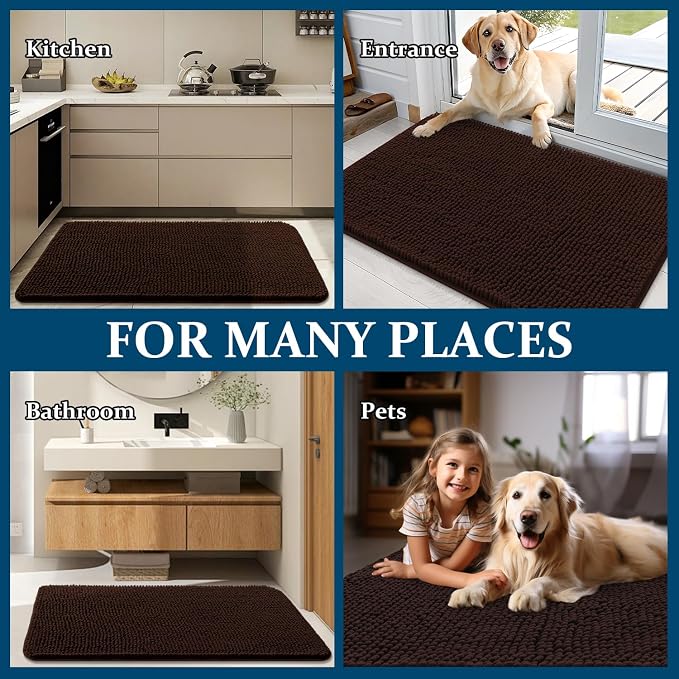 OLANLY Dog Door Mat for Muddy Paws 70x35, Absorbs Moisture and Dirt, Absorbent