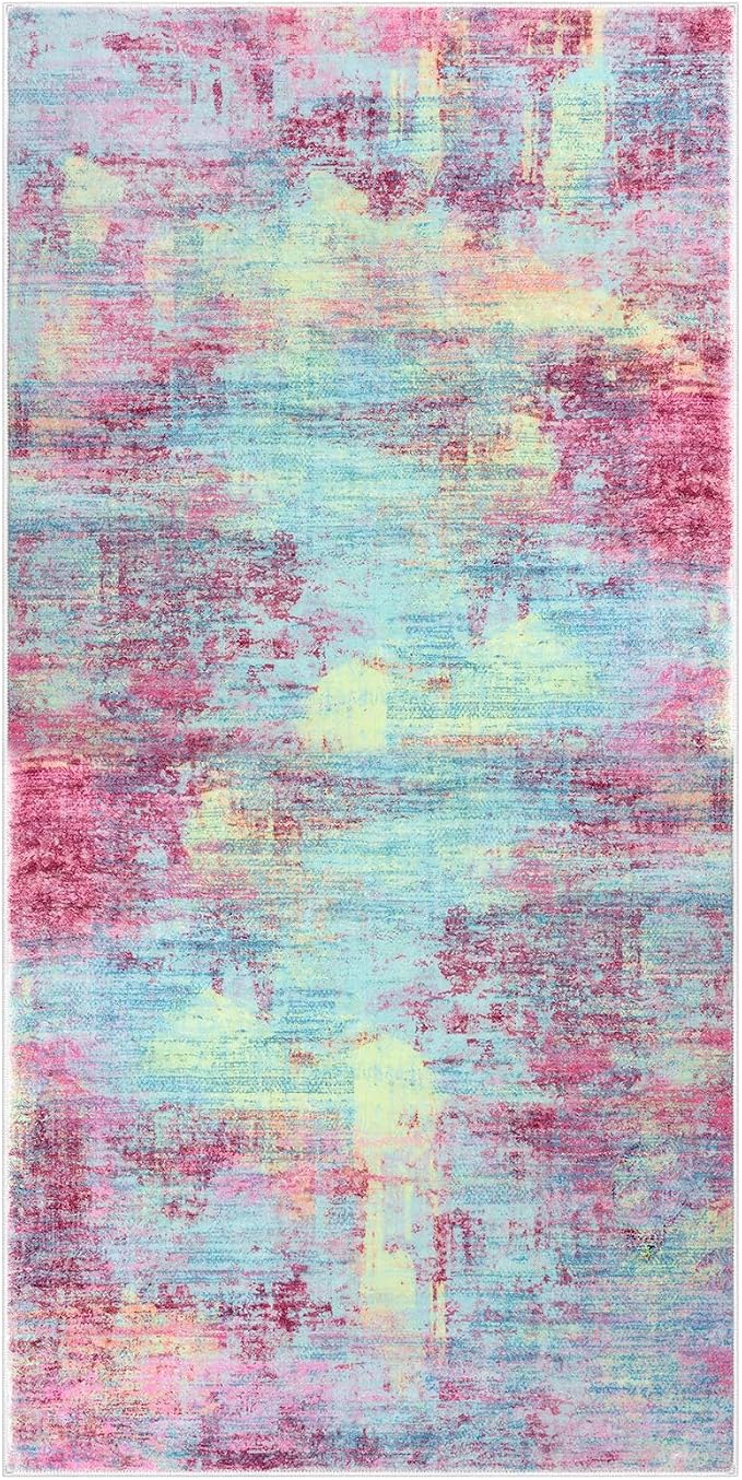 IOHOUZE Abstract Runner Rug 2x4 Ft Entryway Rugs Washable Door Mat Indoor