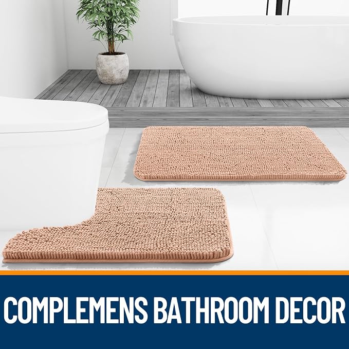 OLANLY Bathroom Runner Rugs 47x24, Extra Soft Absorbent Chenille Bath Rugs