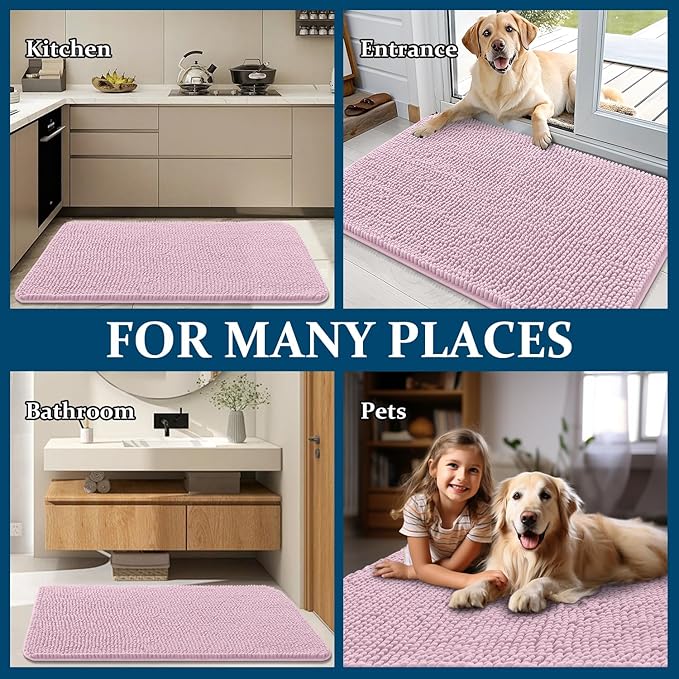 OLANLY Dog Door Mat for Muddy Paws 35x24, Absorbs Moisture and Dirt, Absorbent