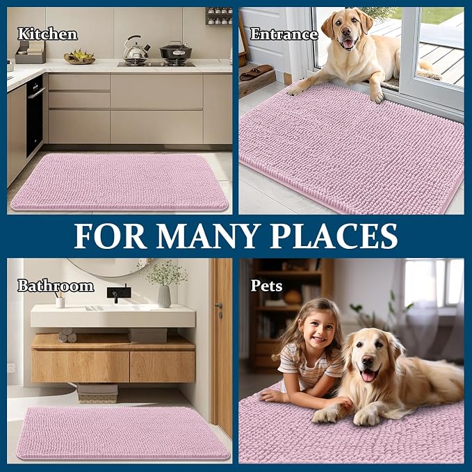 OLANLY Dog Door Mat for Muddy Paws 24x16, Absorbs Moisture and Dirt, Absorbent