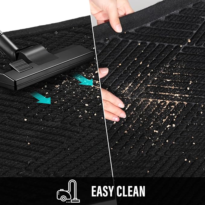 HIYARD Durable Front Door Mat, Absorbent Muddy Dirt Resist Welcome Door Mats