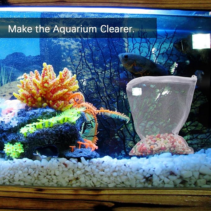 20 Pieces Aquarium Filter Bags Fish Tank Media Mesh Filter Bags Net Bag