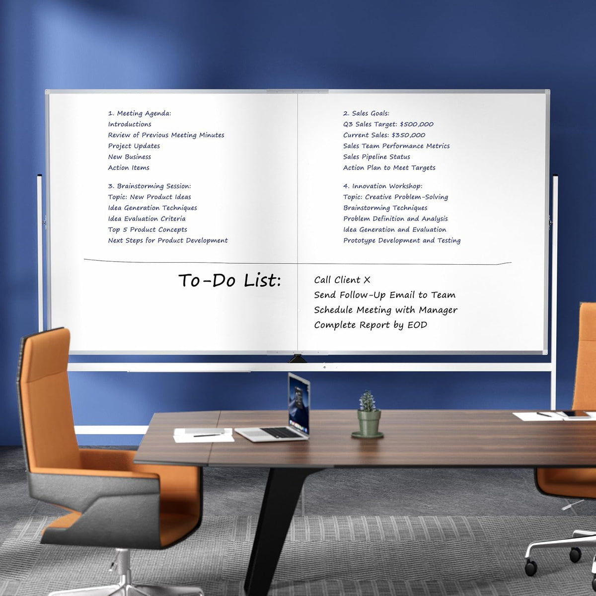 Large Rolling Whiteboard on Wheels, 96" x 48" Double-Sided Mobile White Board with Stand, 6' x 3' Portable Standing Magnetic Dry Erase Board Easel for Home Office Classroom School, Silver