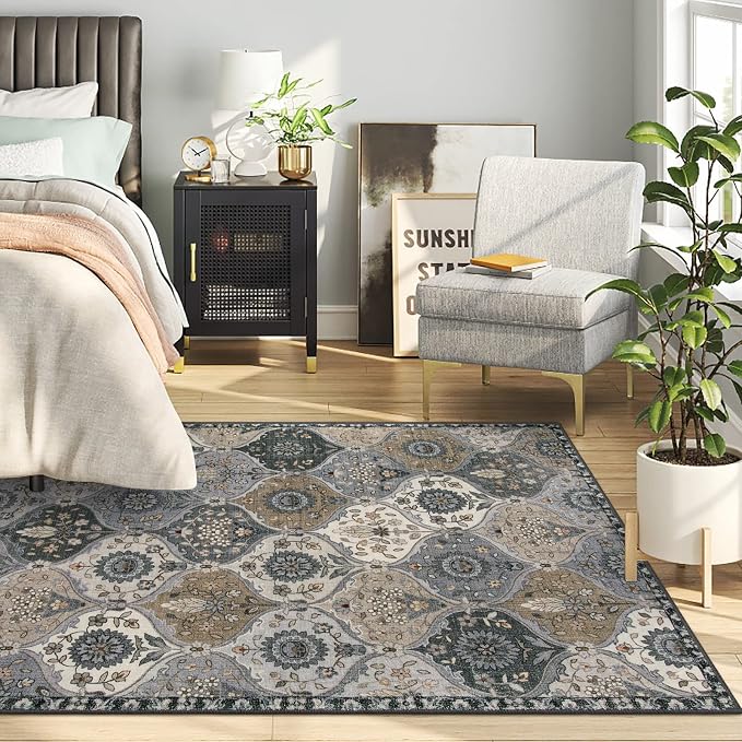Lahome Moroccan Machine Washable Area Rugs, 4x6 Rug