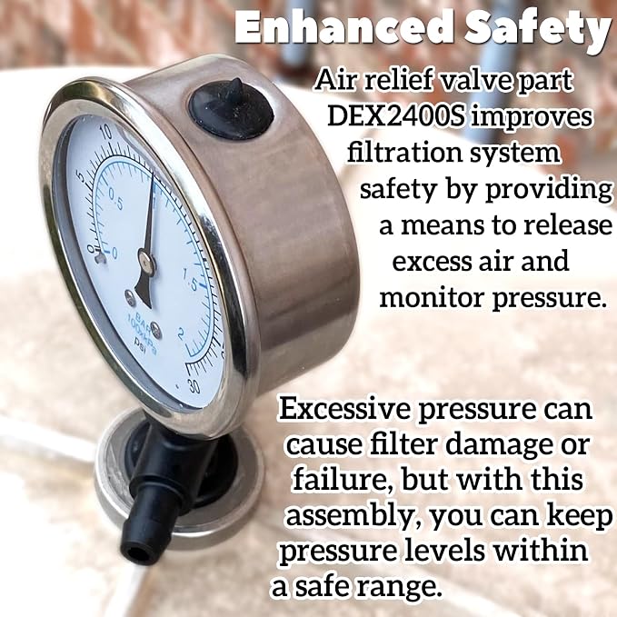 DEX2400S Air Relief Valve and Gauge Adapter Assembly Compatible