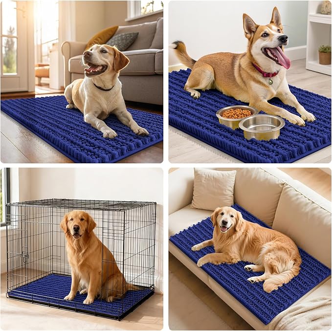 Smiry Dog Door Mat for Muddy Paws 70x24, Absorbent Dirt Trapper, Non-Slip