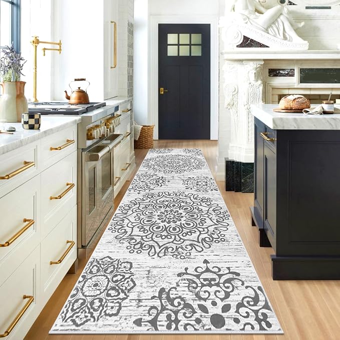 HEBE Hallway Runner Rug 3'x10' Washable Vintage Distressed Area Rugs Non Slip