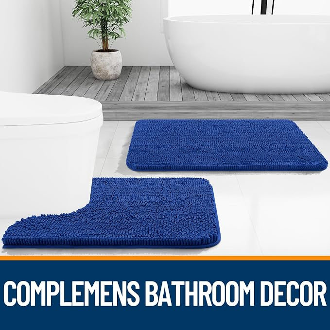 OLANLY Large Bathroom Rugs 40x32, Extra Soft Absorbent Chenille Bath Rugs