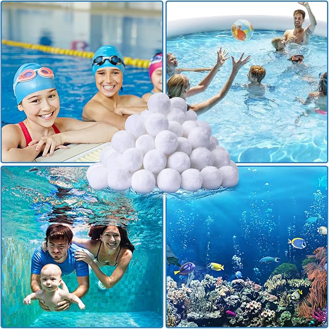 QwayHome 4.6 lbs Pool Filter Balls, Reusable Filter Sand Balls