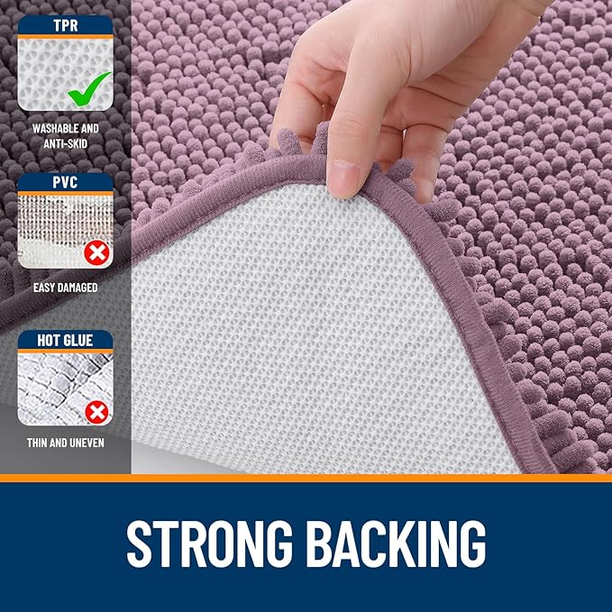 OLANLY Large Bathroom Rugs 70x46, Extra Soft Absorbent Chenille Bath Rugs