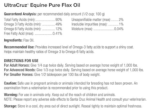 UltraCruz® Equine Pure Flax Oil, 1 Gallon