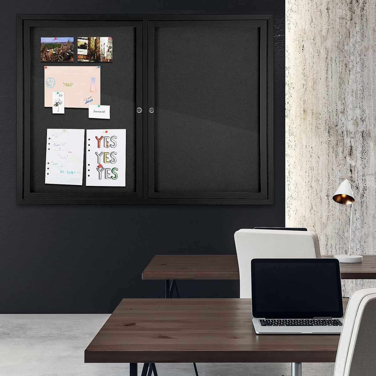 INNOVART Outdoor Enclosed Bulletin Board Weatherproof 48”x36”