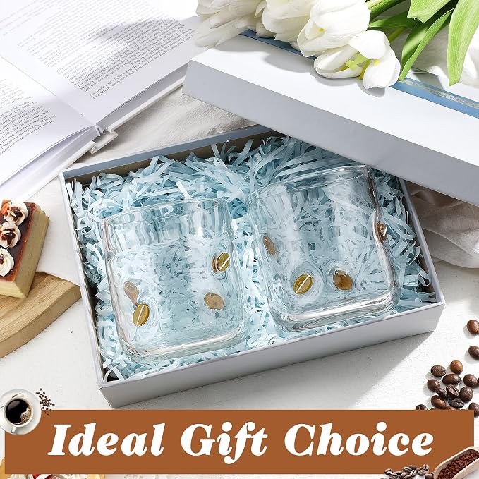 SiliFine 2 Pcs Coffee Icon Juice Glasses