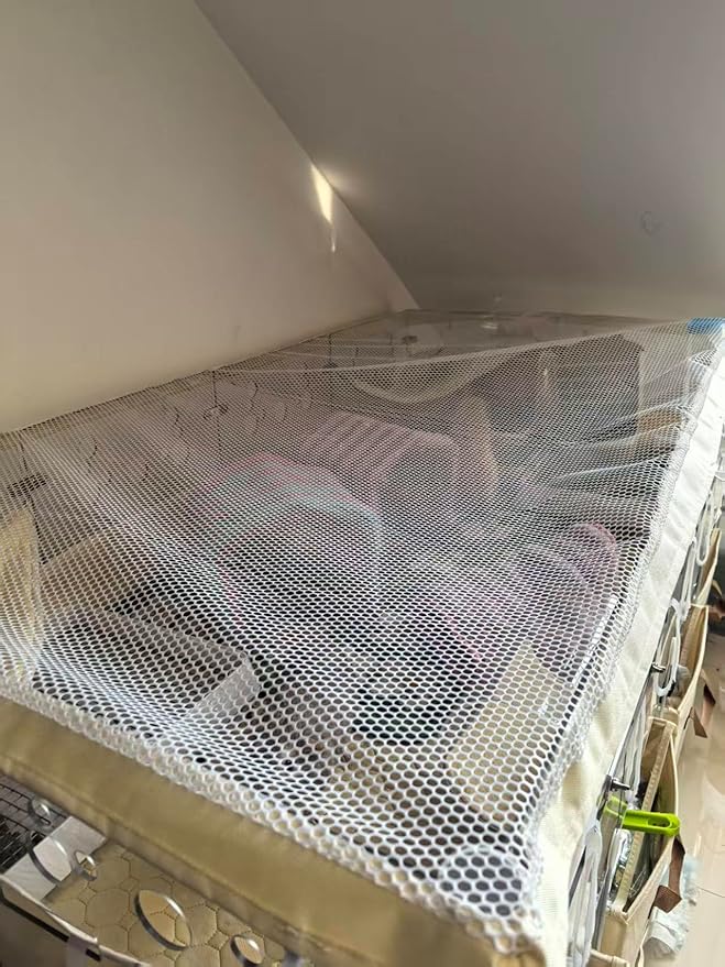 48x24 Cage Cover, Ventilated Mesh Top for C&C Midwest Guinea Pig Cage, Breathable & Escape-Proof Small Animal Enclosure Lid with Secure Clips for Rabbits, Chinchillas(Not Include cage)