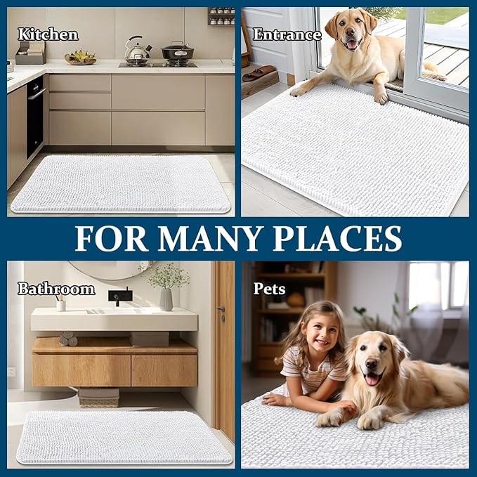 OLANLY Dog Door Mat for Muddy Paws 44x32, Absorbs Moisture and Dirt, Absorbent