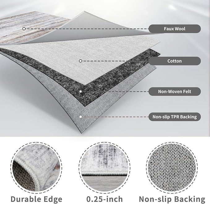 2x8 Washable Runner Rug for Family: Easy-to-Clean Runners for Hallway Entryway