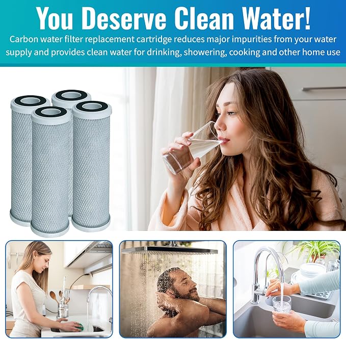 CFS – 4 Pack Radial Flow Carbon Water Filter Cartridges Compatible