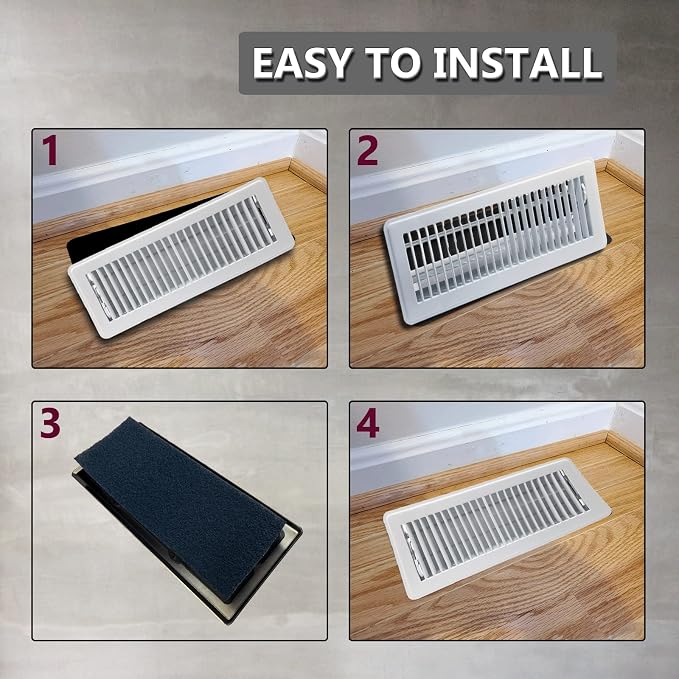 Carbon Filter 4" x 12" Activated Charcoal Air Vent Floor Heater Pre-Filter