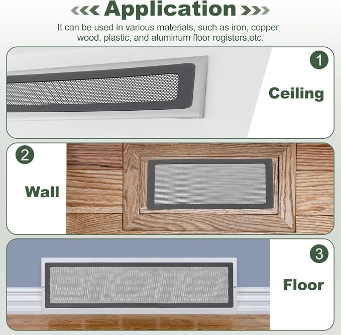 YOKIVE 6 Pcs Magnetic Floor Vent Covers, Floor Register Cover PVC Mesh Air Vent