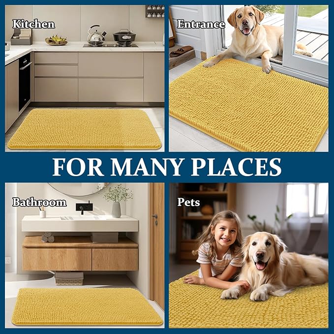 OLANLY Dog Door Mat for Muddy Paws 45x27, Absorbs Moisture and Dirt, Absorbent