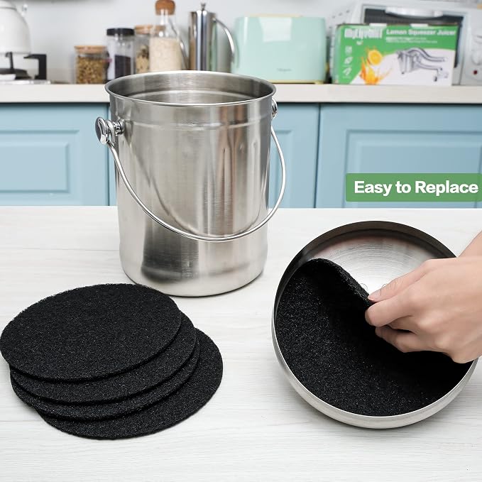 MyLifeUNIT 16 Pack Compost Bin Filter, Kitchen Compost Pail Charcoal Filter