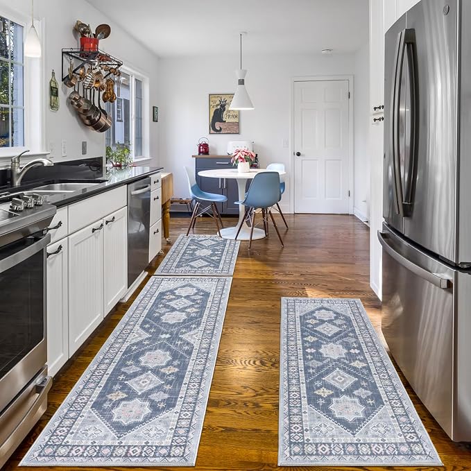 HEBE Boho Kitchen Rug Sets 3 Piece