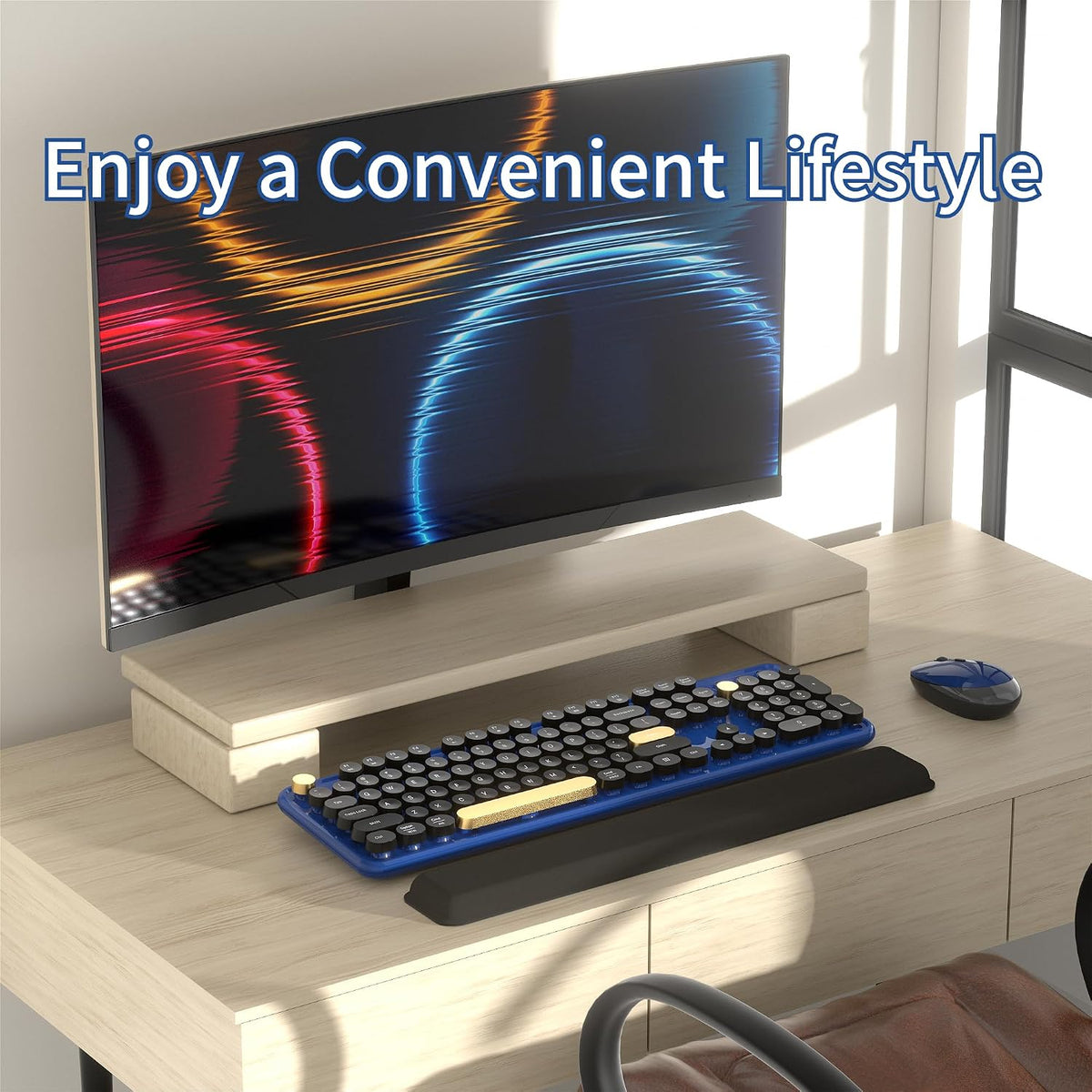 Wireless Computer Keyboard and Mouse Combos, Jewel Blue-Black
