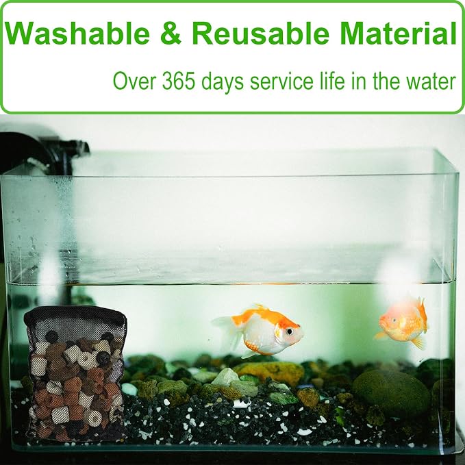 10 Pcs 5.9" x 7.8" Aquarium Filter Media Bags Large, Fish Tank Media Mesh