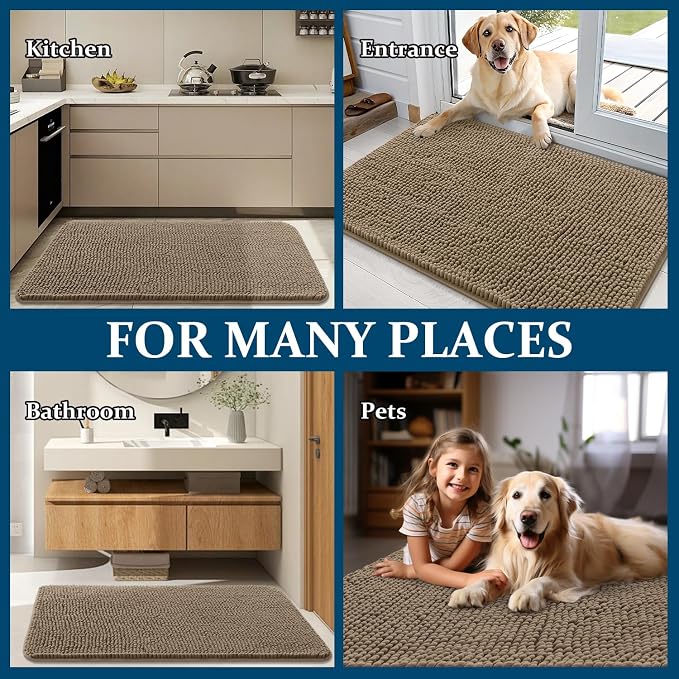 OLANLY Dog Door Mat for Muddy Paws 70x24, Absorbs Moisture and Dirt, Absorbent