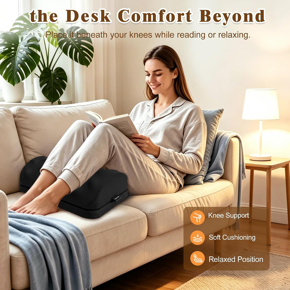 Memory Foam Foot Rest for Under Desk at Work with Washable Cover